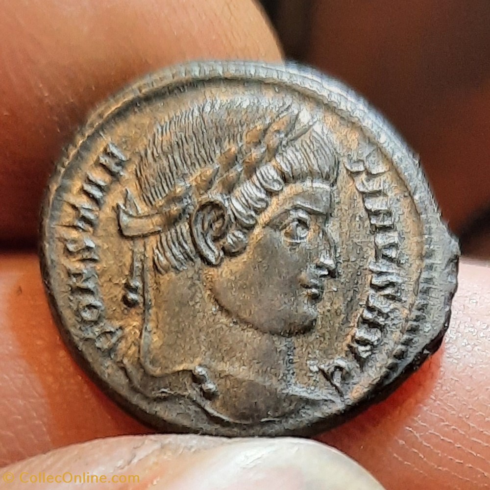 Constantin 1° A/Tete lauree a d R/Porte de camp D19.2 P3.76g RIC475 NBD 77049 monnaies antiquite av jc ap romaines republicaines imperiales constantin 1 a tete lauree a d r porte de camp d19 2 p3 76g ric475 nbd 77049