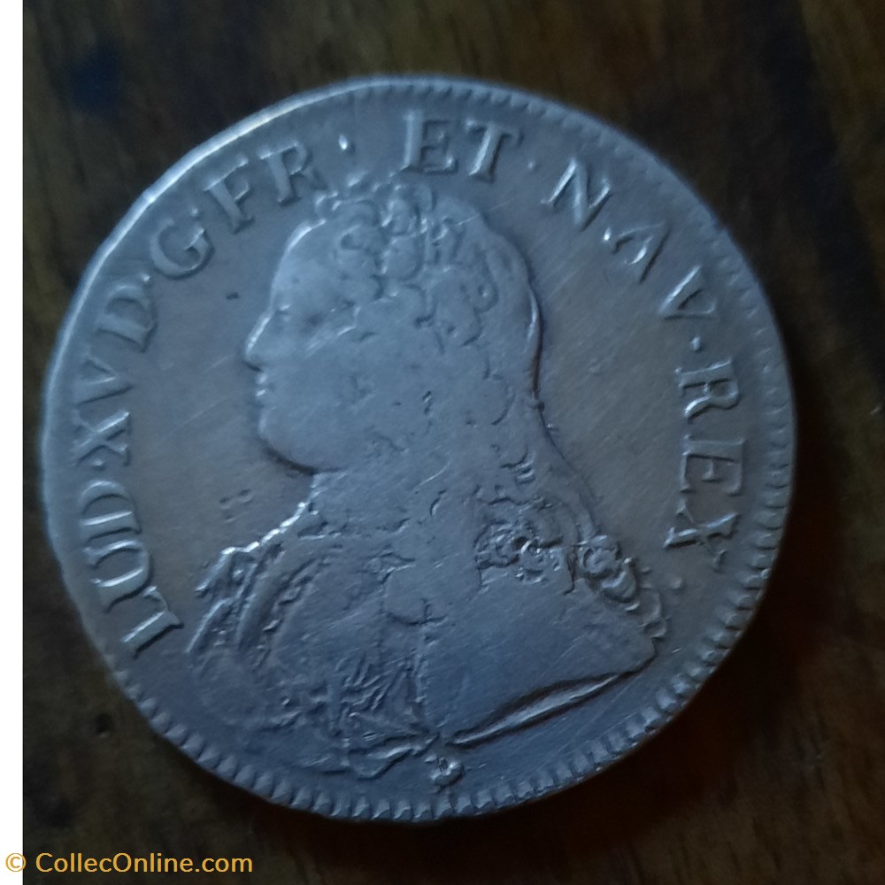 monnaie royale louis xv a buste a g r ecu de france ovale d 41 5 p 29 13g g321 c2117 sobin 713