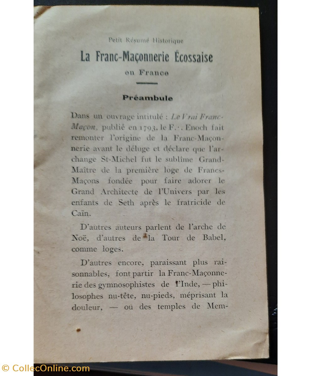 livres bd revues petit resume historique la franc maconnerie ecossaise en france