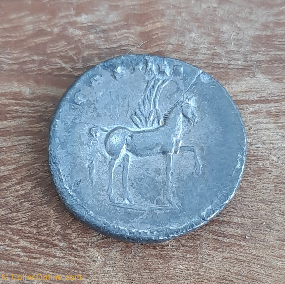 Domitien A/Tete a d R/Pegasse a d +76 D18.1 P 2.44 RCV2637 RIC921 monnaie antique av jc ap romaine republicaine imperiale domitien a tete a d r pegasse a d 76 d18 1 p 2 44 rcv2637 ric921