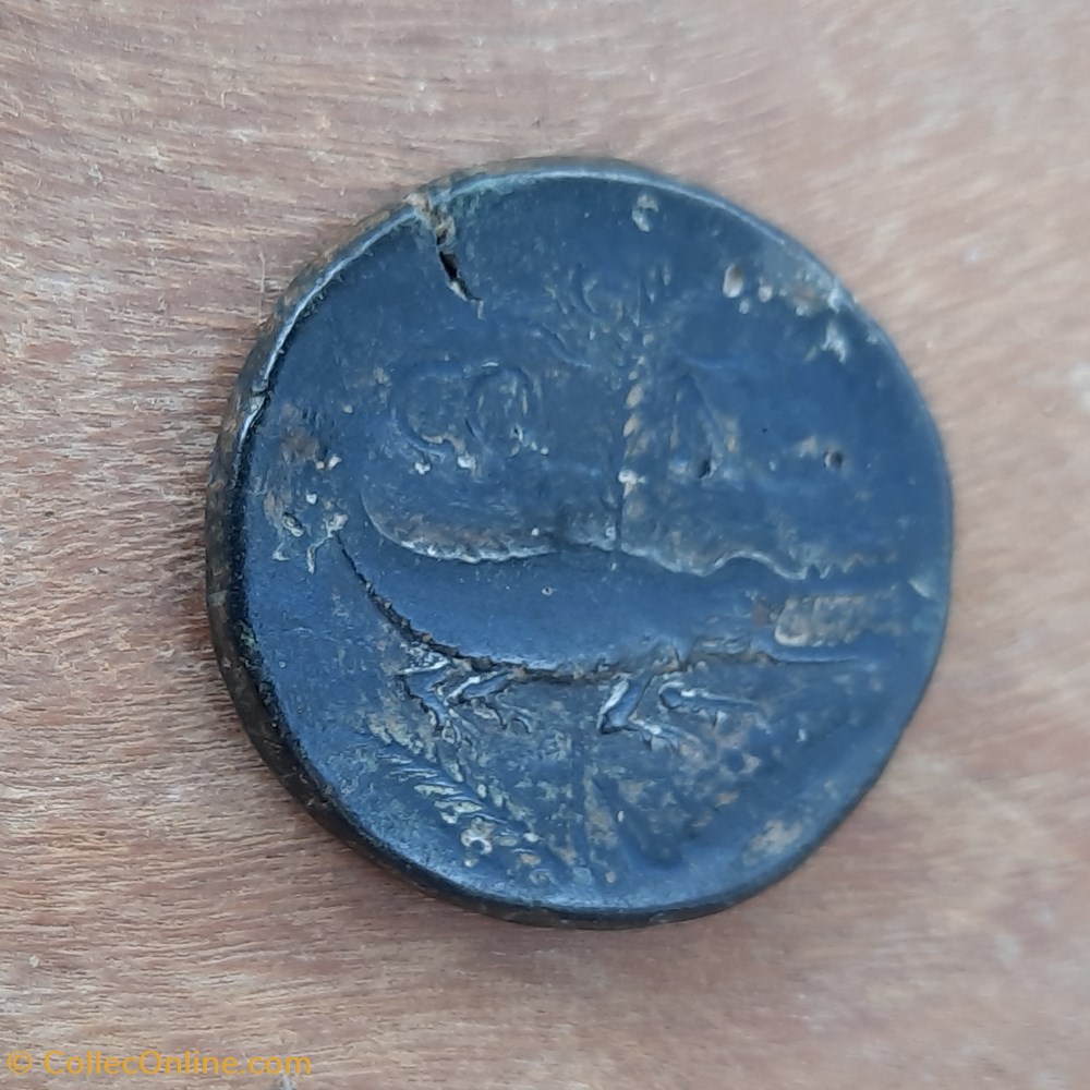 monnaie antique jc ap nimes as 2 serie a tetes adossees agrippa et octave r crocodile 16 15 d26 1 p12 95 latour 2778