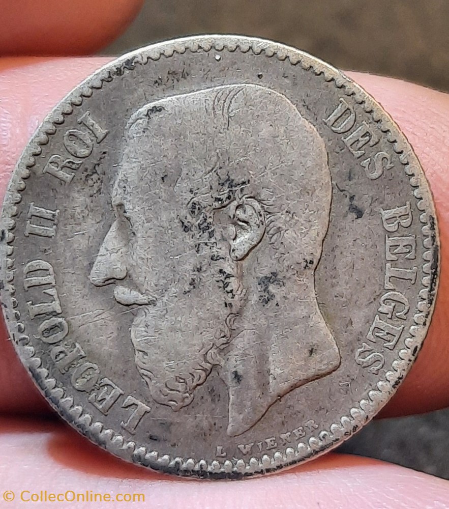 Leopold 2 A/Tete nue a g R / Lion debout a g Armoirie D 23.2 P4.78g KM 19/28.2 monnaies monde belgique leopold 2 a tete nue a g r lion debout a g armoirie d 23 2 p4 78g km 19 28 2