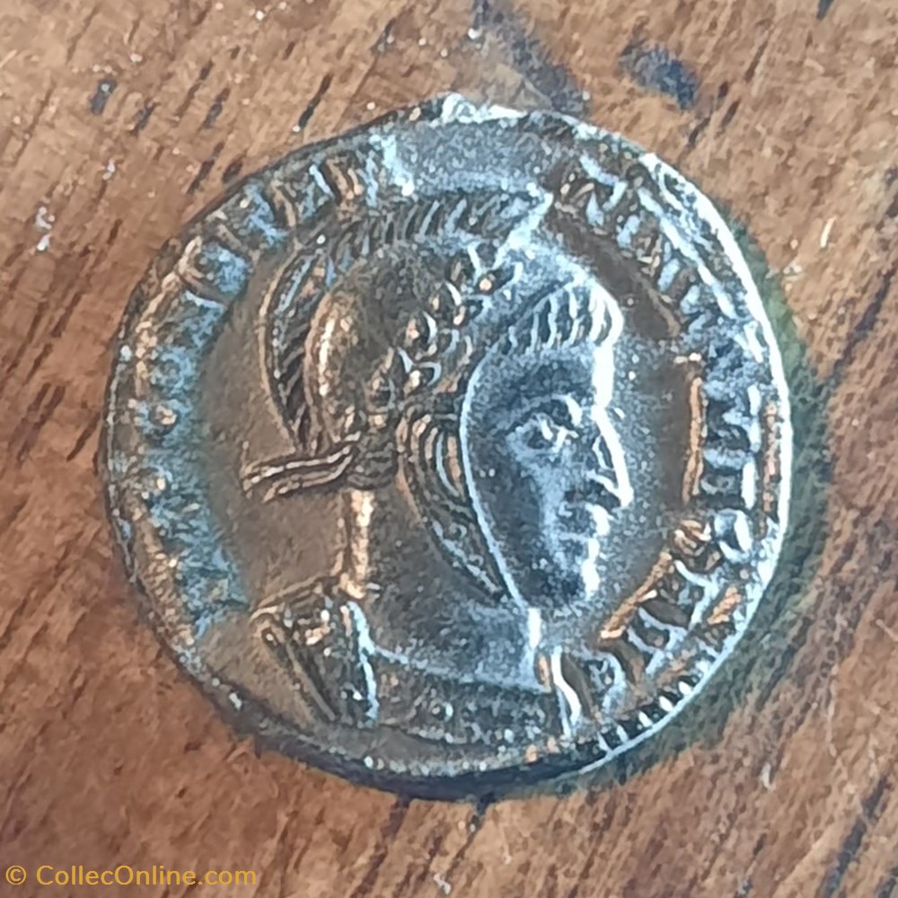 Constantin 1 A /Buste laure et casque a d R/Victoires debout +19 D17.1 P02.72g RIC 87 (R4) monnaie antique av jc ap romaine republicaine imperiale constantin 1 a buste laure et casque a d r victoires debout 19 d17 1 p02 72g ric 87 r4