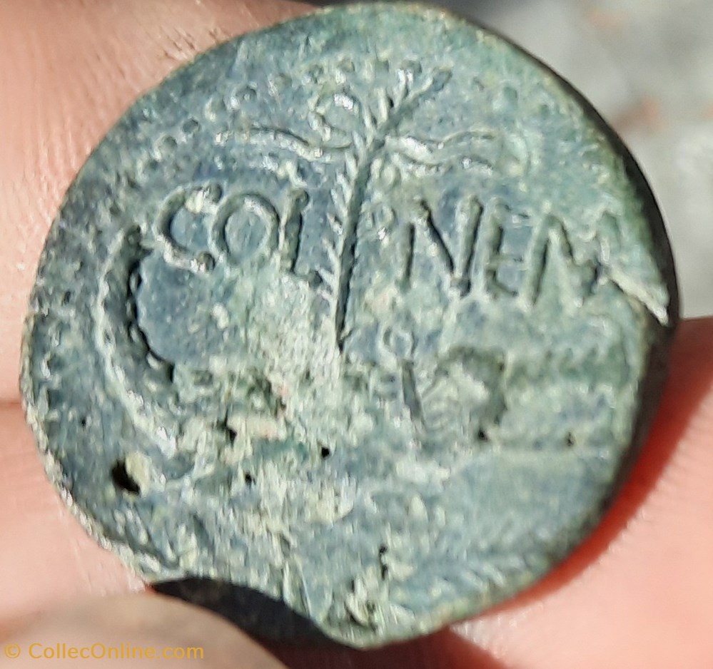 As de Nimes Agrippa barbu 2 monnaies antiques as de nimes agrippa barbu