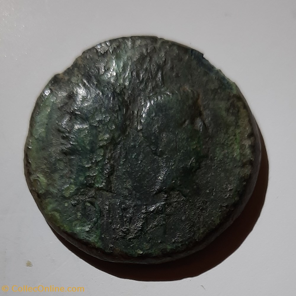 Nimes Dupondius A/Tetes adossees Agrippa et Auguste R/Crocodile D 29.8 P16g du I°type monnaie antique av jc ap nimes dupondius a tetes adossees agrippa et auguste r crocodile d 29 8 p16g du i type