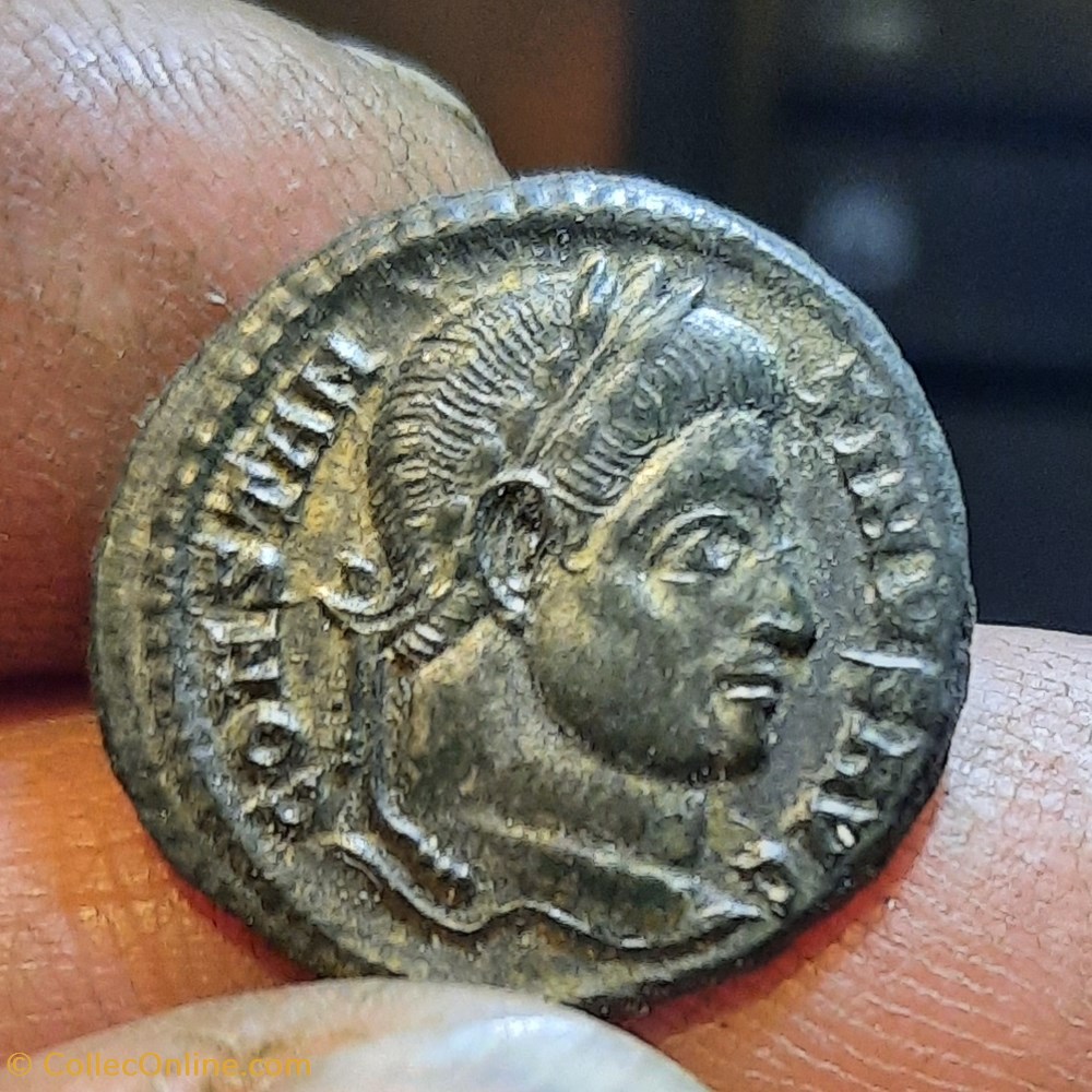 Constantin 1° A/ Tete lauree a d R/ Legende dans couronne +320+321 D19.6 P3.27g RIC180 NBD85813 monnaies antiquite av jc ap romaines republicaines imperiales constantin 1 a tete lauree a d r legende dans couronne 320 321 d19 6 p3 27g ric180 nbd85813