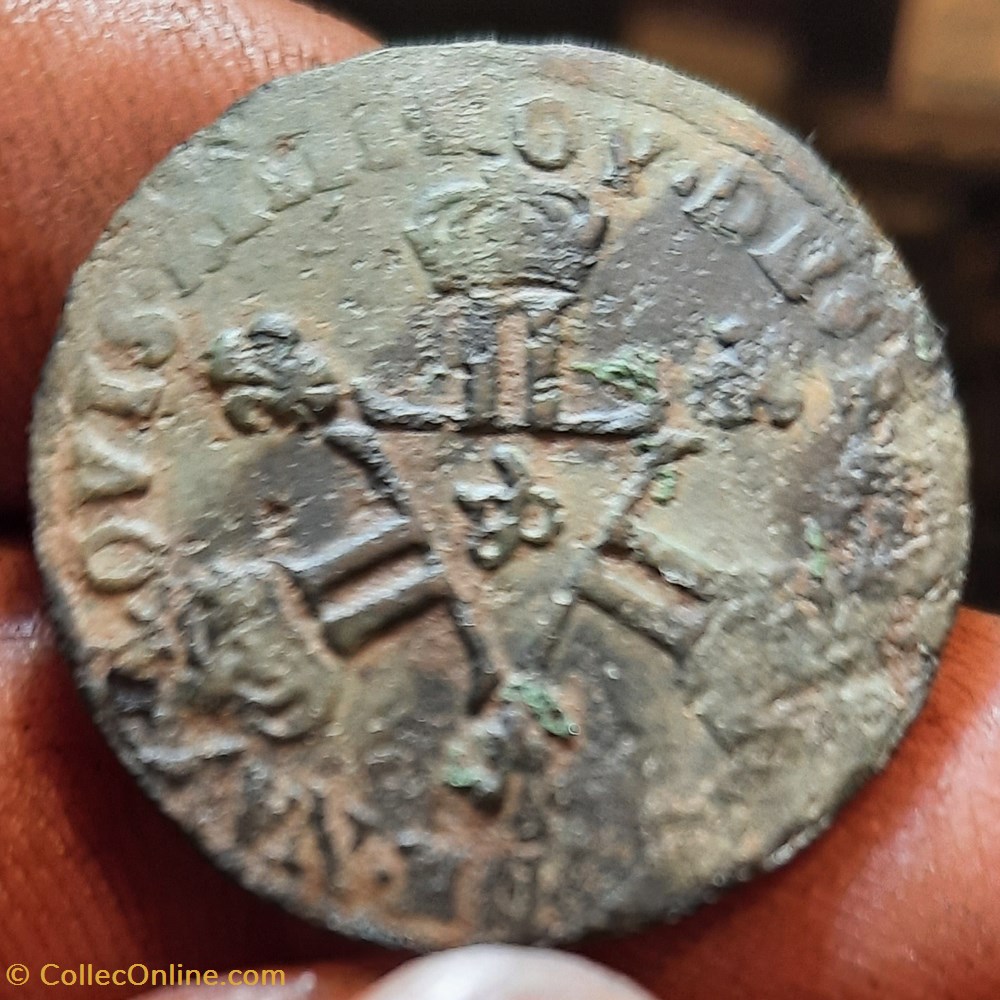 Louis XIIII A/3 groupes de 2L (1 faute ) R/Croix anillee D24.8 P6.19g C2019 G85 DY1593 3 monnaies france royales louis xiiii a 3 groupes de 2l 1 faute r croix anillee d24 8 p6 19g c2019 g85 dy1593