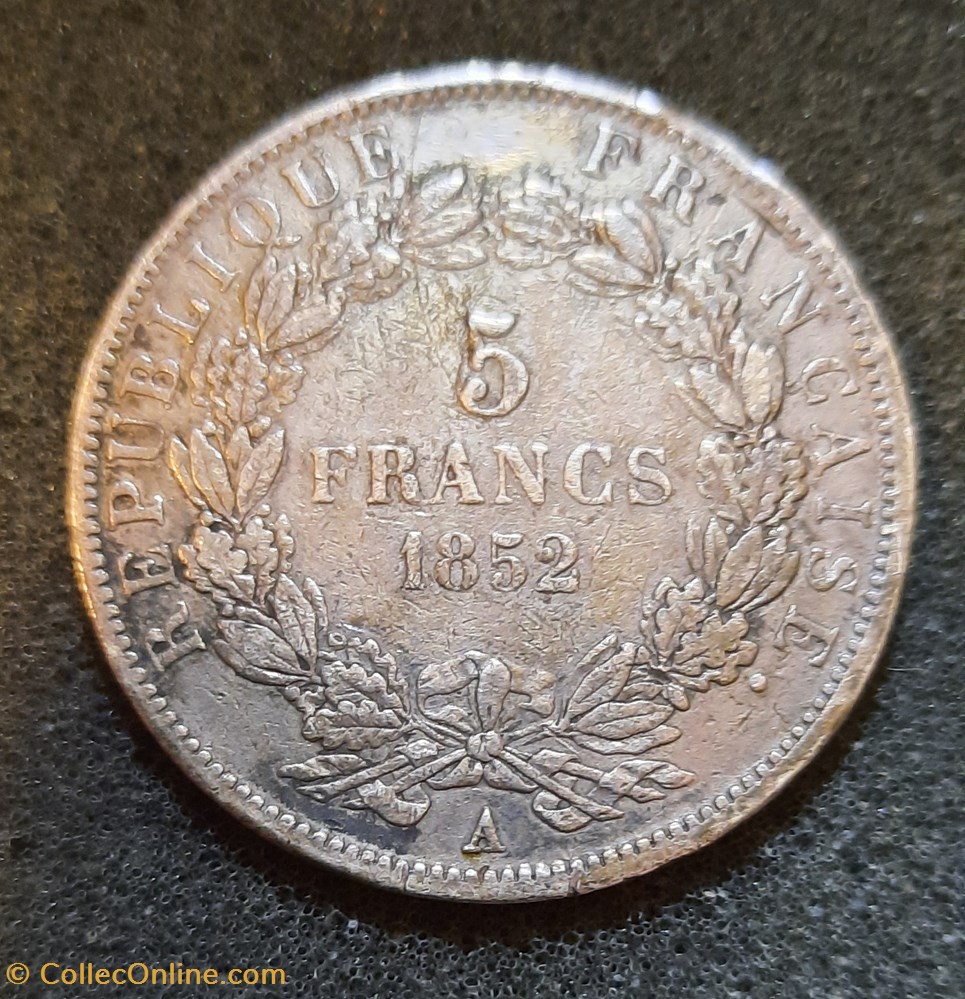 monnaies france modernes 2 republique louis napoleon bonaparte a tete nue a g r couronne d32 2 p24 58g f329 1