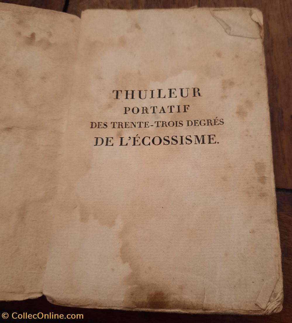 Thuileur portatif du REAA de 1819 concerne les 33 degres du rite Original livres bd revues thuileur portatif du reaa de 1819 concerne les 33 degres du rite original