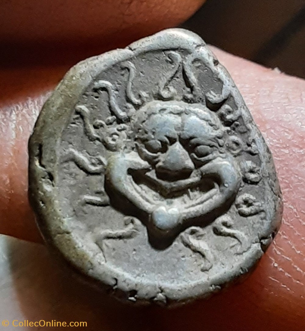 Thrace Apollonia Pontica A/Tete meduse R/Ancre et ecrevisse -400-350 D12 P 3.11g COP456 monnaies antiquite av jc grecques thrace apollonia pontica a tete meduse r ancre et ecrevisse 400 350 d12 p 3 11g cop456