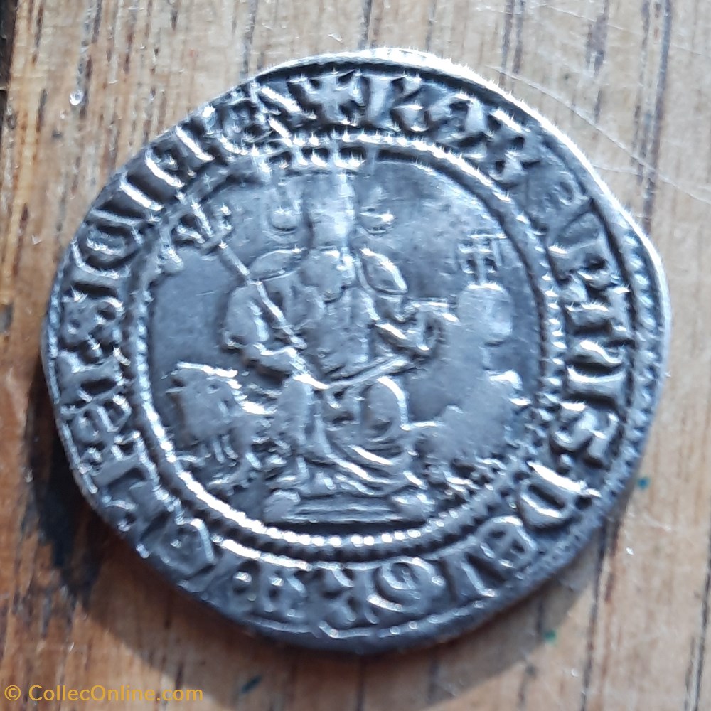 Robert Anjou Naples A/Roi assis R/Croix extremitees feuillues +1310+1340 D25.3 P3.76g bd830 monnaie france feodale robert anjou naples a roi assis r croix extremitees feuillues 1310 1340 d25 3 p3 76g bd830