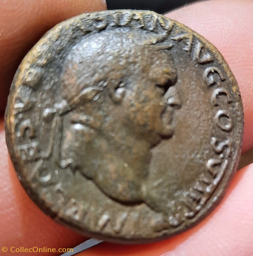 Vespasien A/Tete lauree a d R/Fortune debout a g +77+78 D26.3 P11.43g C181 RIC 754b RCV 2348 monnaie antiquite av jc ap romaine republicaine imperiale vespasien a tete lauree a d r fortune debout a g 77 78 d26 3 p11 43g c181 ric 754b rcv 2348