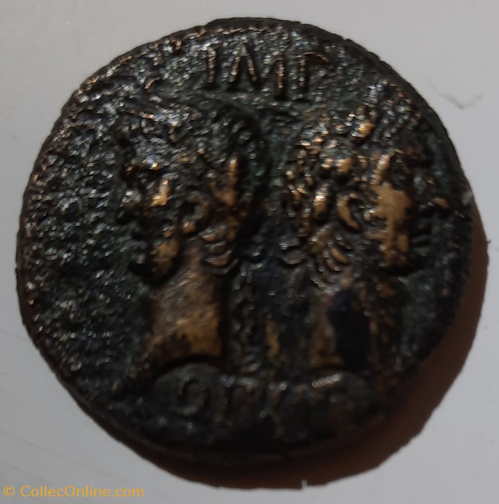 Nimes As A /Tetes adosees Agrippa et Auguste R/Crocodile -9-3 D 26.8 P 12.28 LT 2806 RIC 158 monnaies antiquite av jc ap nimes as a tetes adosees agrippa et auguste r crocodile 9 3 d 26 8 p 12 28 lt 2806 ric 158