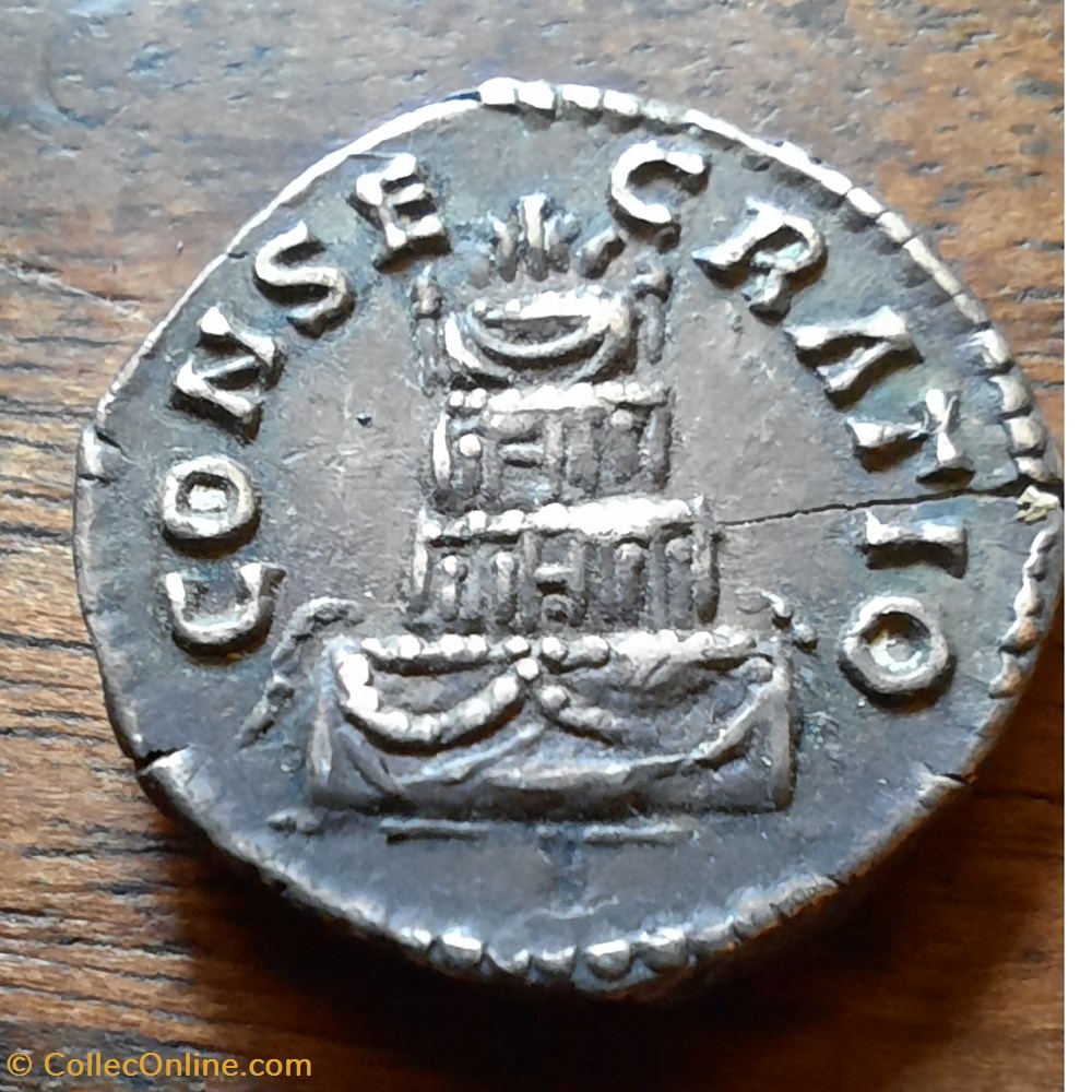 Antonin le Pieux A/Tete nue a d R/Bucher funeraire D17.3 P2.71g RCV 5193 C 164 RIC 436 monnaie antique av jc ap romaine republicaine imperiale antonin le pieux a tete nue a d r bucher funeraire d17 3 p2 71g rcv 5193 c 164 ric 436