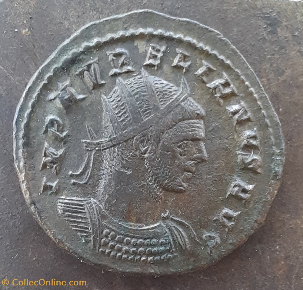 Aurelien A/Buste radie a d R/Soleil et captifs +274+276 RIC 5 C159 monnaies antiquite av jc romaines republicaines imperiales aurelien a buste radie a d r soleil et captifs 274 276 ric 5 c159