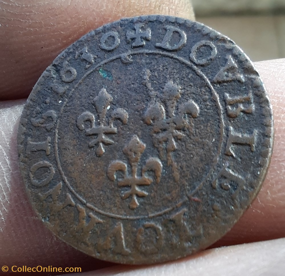Louis 13 A/Buste a d R/Trois lis D20.5 P2.58g C1721 DR100 DY1366 monnaies france royales louis 13 a buste a d r trois lis d20 5 p2 58g c1721 dr100 dy1366