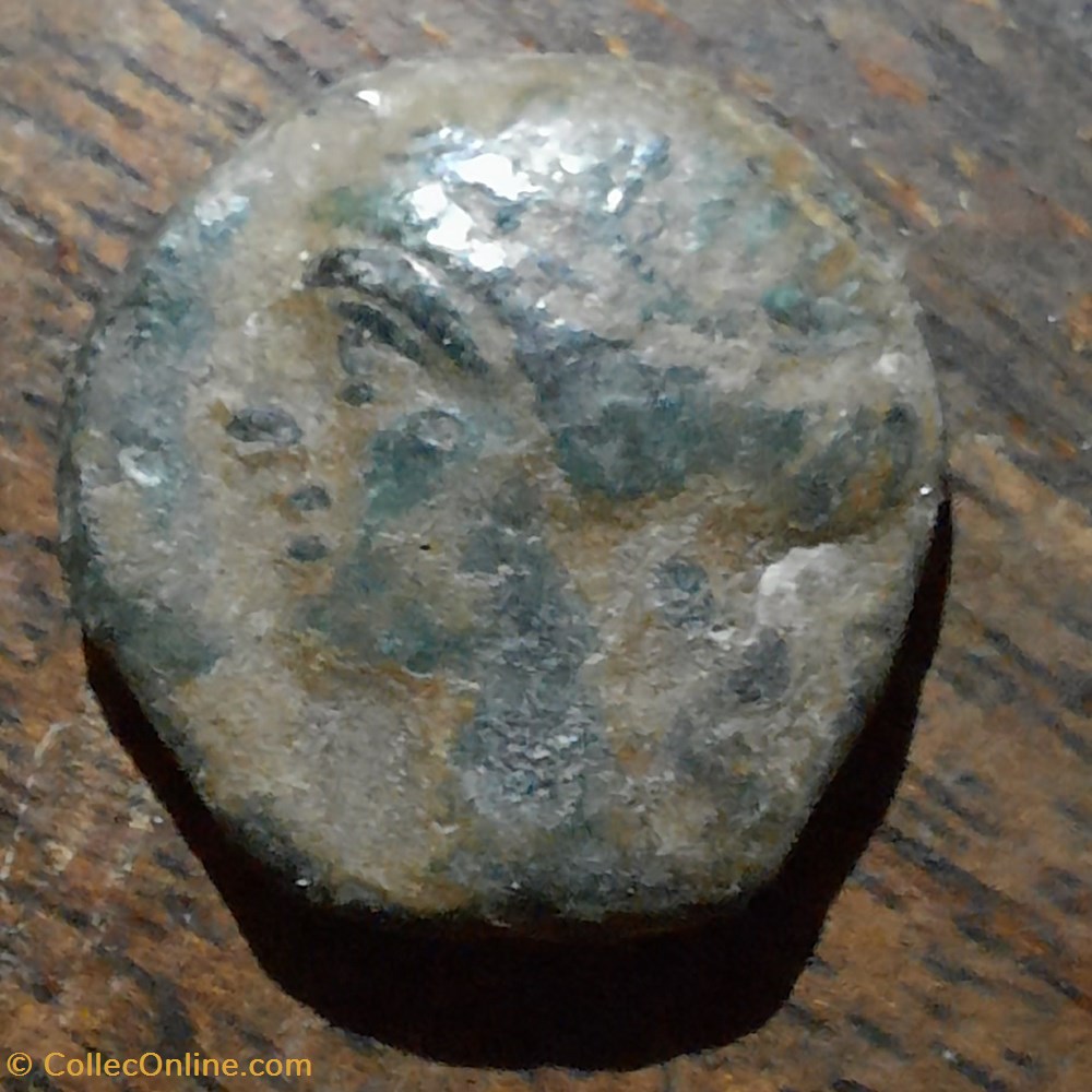 monnaie antiquite av jc ap gauloise marseille pb a tete lauree a g r taureau passant 50 80 d14 5 p 2 20g feugere pbm 67 3 6