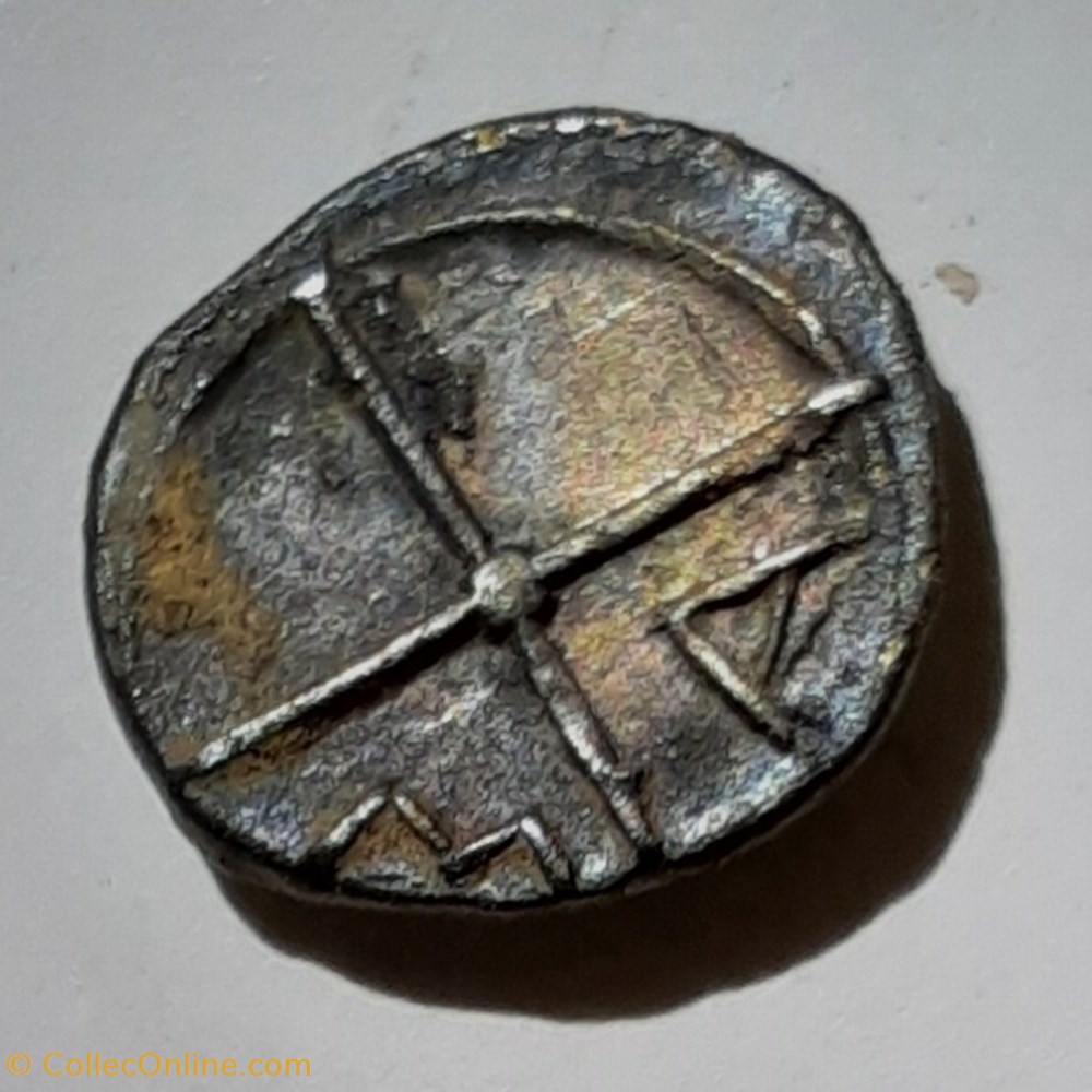 Marseille Obole A/Tete Apollon a g R /Roue avec rayons -300-100 D9 P 0.69g Feugere OBM 10a monnaie antiquite jc gauloise marseille obole a tete apollon a g r roue avec rayons 300 100 d9 p 0 69g feugere obm 10a