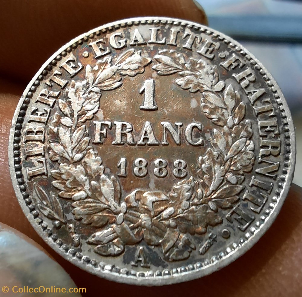 Troisieme Republique Un Franc monnaies monde france troisieme republique un franc