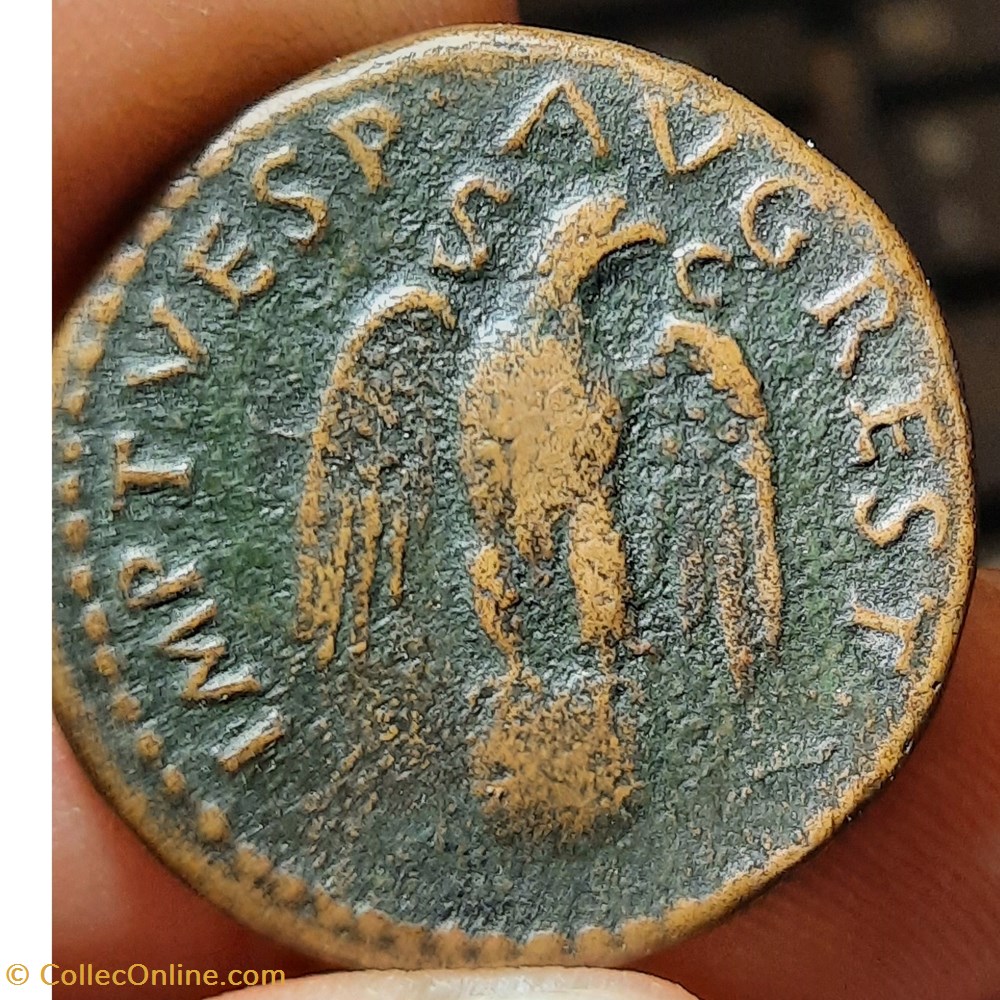 Titus Restauration Auguste A/Tete radiee a d R/ Aigle sur globe D28.3 P10.59 g C551 RCV 2584 RIC 197 monnaie antiquite av jc ap romaine republicaine imperiale titus restauration auguste a tete radiee a d r aigle sur globe d28 3 p10 59 g c551 rcv 2584 ric 197
