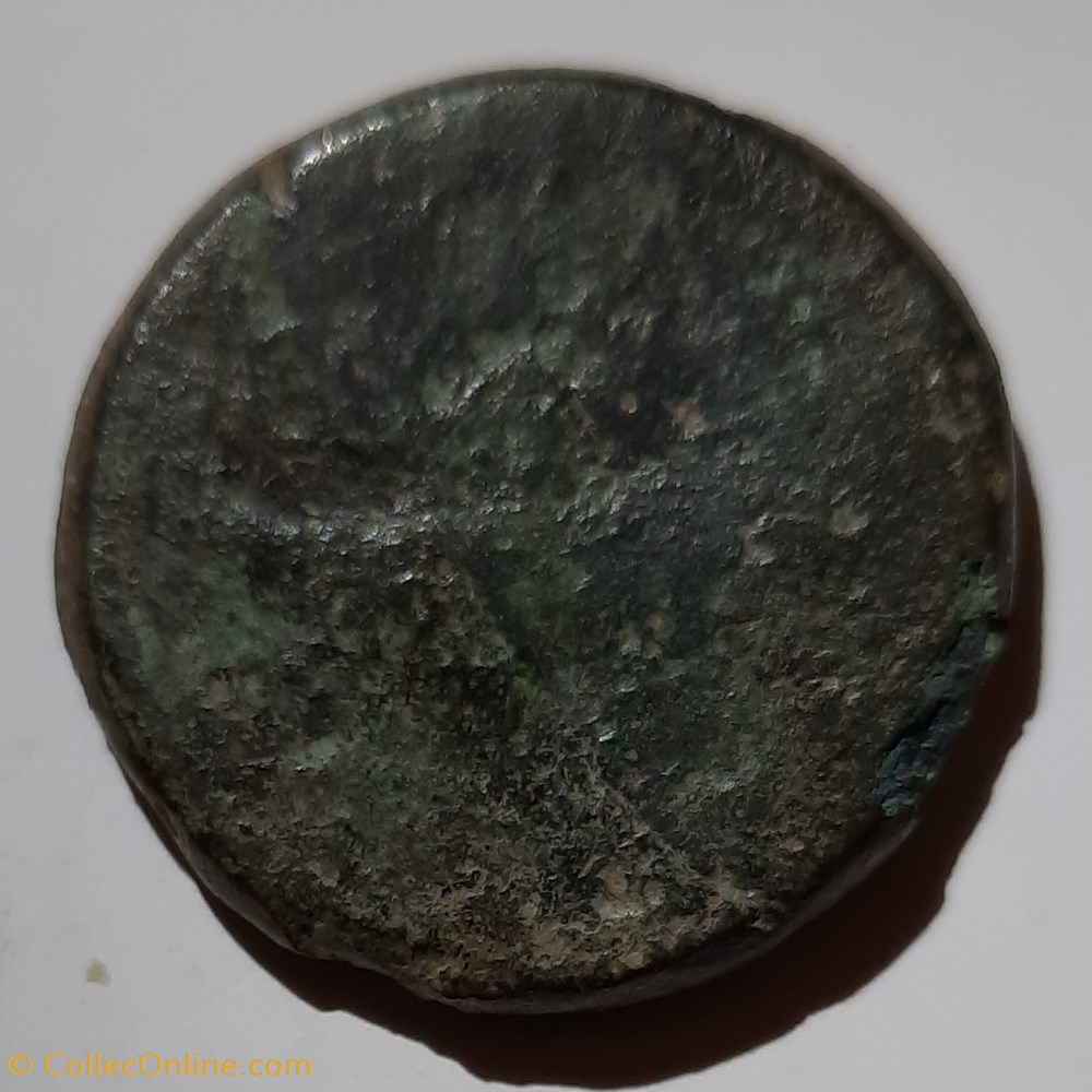 Nimes Dupondius A/Tetes adossees Agrippa et Auguste R/Crocodile D 29.8 P16g du I°type monnaie antique av jc ap nimes dupondius a tetes adossees agrippa et auguste r crocodile d 29 8 p16g du i type