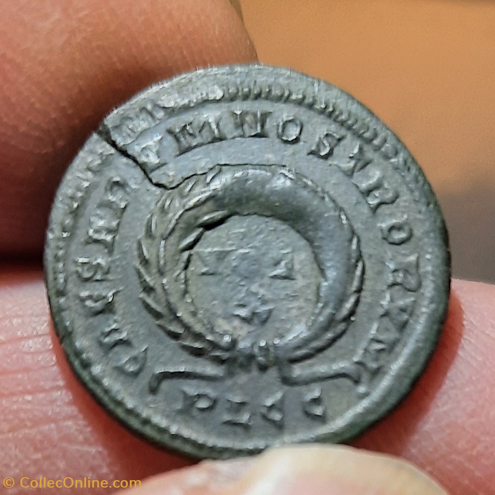 Constantin 2 A / Tete laure a d R/ Couronne autour legende+323+324 D19.1 P2.81g RIC217 NBD69935 C38 monnaies antiquite av jc ap romaines republicaines imperiales constantin 2 a tete laure a d r couronne autour legende 323 324 d19 1 p2 81g ric217 nbd69935 c38