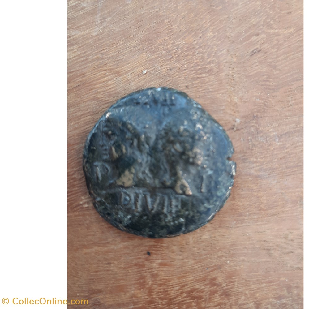 Nimes As serie 4 A/Tetes adosseesAgrippa et Octave PP .R/Crocodile -10-14 D27.1P12.31g LT2837 monnaie antique jc ap nimes as serie 4 a tetes adosseesagrippa et octave pp r crocodile 10 14 d27 1p12 31g lt2837