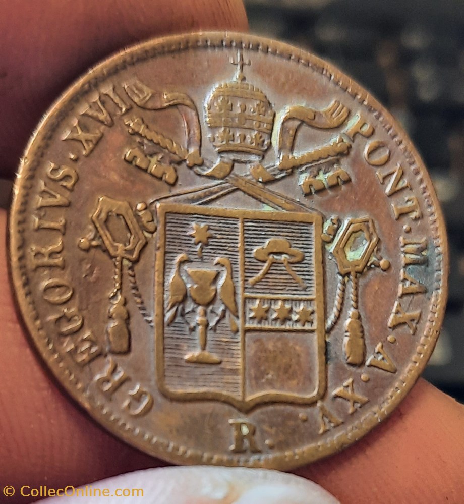 Gregoire xvi A/Ecu clef de ST Pierre R/ Deux rameaux D30 P 9.98g mONT 213 monnaies monde vatican gregoire xvi a ecu clef de st pierre r deux rameaux d30 p 9 98g mont 213