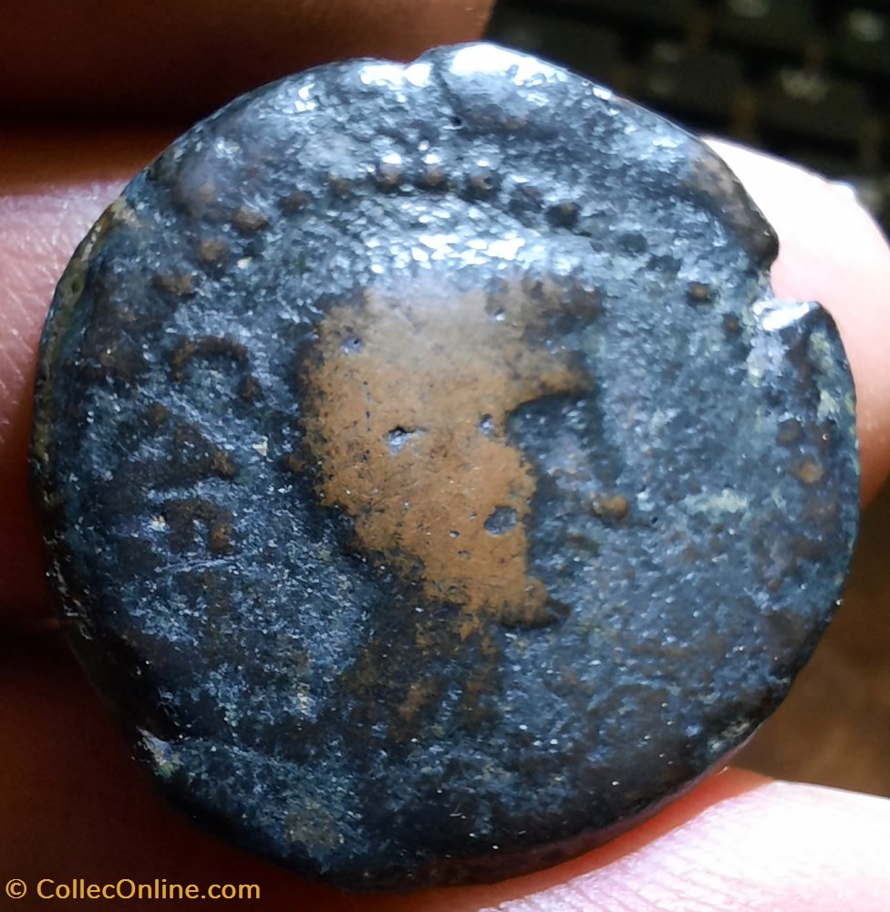 Dupondius de Narbonne A/Tete nue Octave a d R/Proue de navire D30.17 P14.89g LT4642 RPC 518 2 monnaies antiquite jc ap romaines provinciales dupondius de narbonne a tete nue octave a d r proue de navire d30 17 p14 89g lt4642 rpc 518