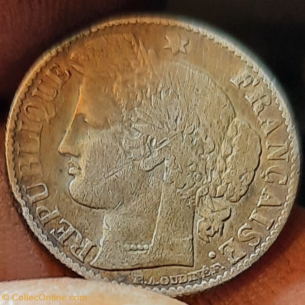 Troisieme Republique A/Tete Ceres ag R/ Couronne chene et laurier D18 P2.43g F189/13 monnaies france modernes troisieme republique a tete ceres ag r couronne chene et laurier d18 p2 43g f189 13