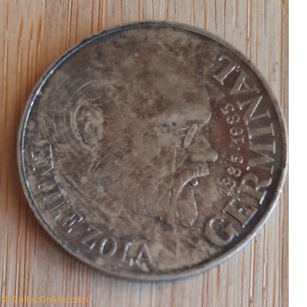 monnaie france moderne 5 republique a buste zola r puit des mines d31 p 14 98g f 453 2
