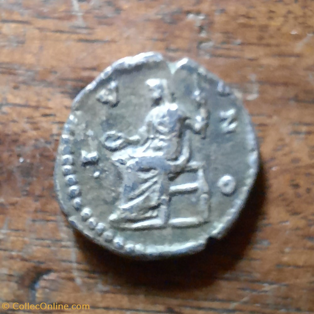 Faustine 2 A/Tete a droite R/Junon assise a g (PAON ABSENT ?)D 18.6 P4.16g C 126 RIC 689 monnaie antique av jc ap romaine republicaine imperiale faustine 2 a tete a droite r junon assise a g paon absent d 18 6 p4 16g c 126 ric 689