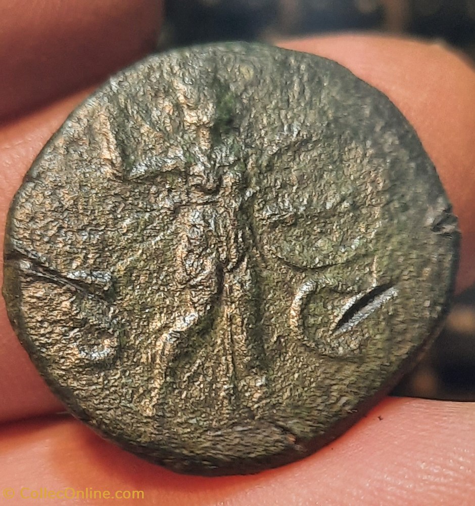 Claude A /Tete nue a g R / Minerve a d D27 P11.38g C84 RIC116 RCV 1861 monnaies antiquite av jc ap romaines republicaines imperiales claude a tete nue a g r minerve a d d27 p11 38g c84 ric116 rcv 1861