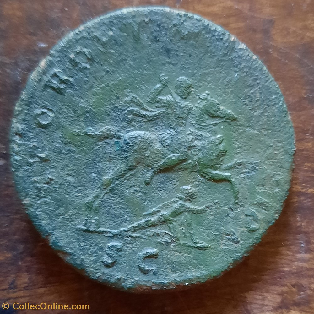 Trajan A/Buste laure a d R /Trajan sur cheval +104-111D32.8 P 22.50g RCV3204 C503 RIC534 monnaie antique av jc ap romaine republicaine imperiale trajan a buste laure a d r trajan sur cheval 104 111d32 8 p 22 50g rcv3204 c503 ric534