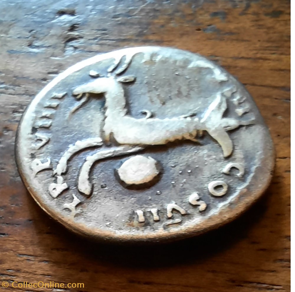 Titus A/Tete lauree a d R/Capricorne a g sur globe D17 P 3.05 RCV 2510 monnaie antique av jc romaine republicaine imperiale titus a tete lauree a d r capricorne a g sur globe d17 p 3 05 rcv 2510