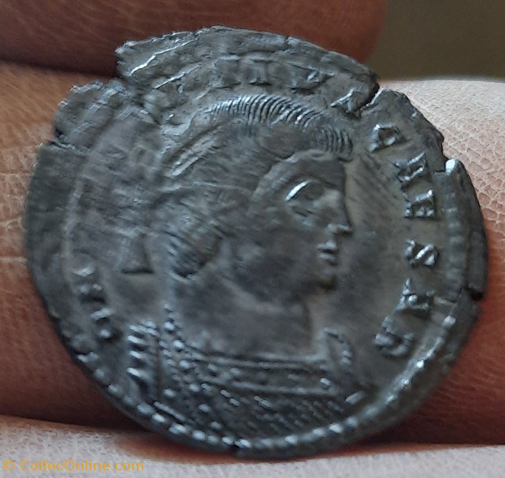 Decense Arles , double frappe 2 monnaies antiques decense arles double frappe