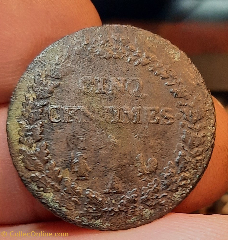 Directoire A/Tete Republique a g R / Legende dans couronne D27.7 P9.79 F115 Serie exacte ? monnaies france modernes directoire a tete republique a g r legende dans couronne d27 7 p9 79 f115 serie exacte