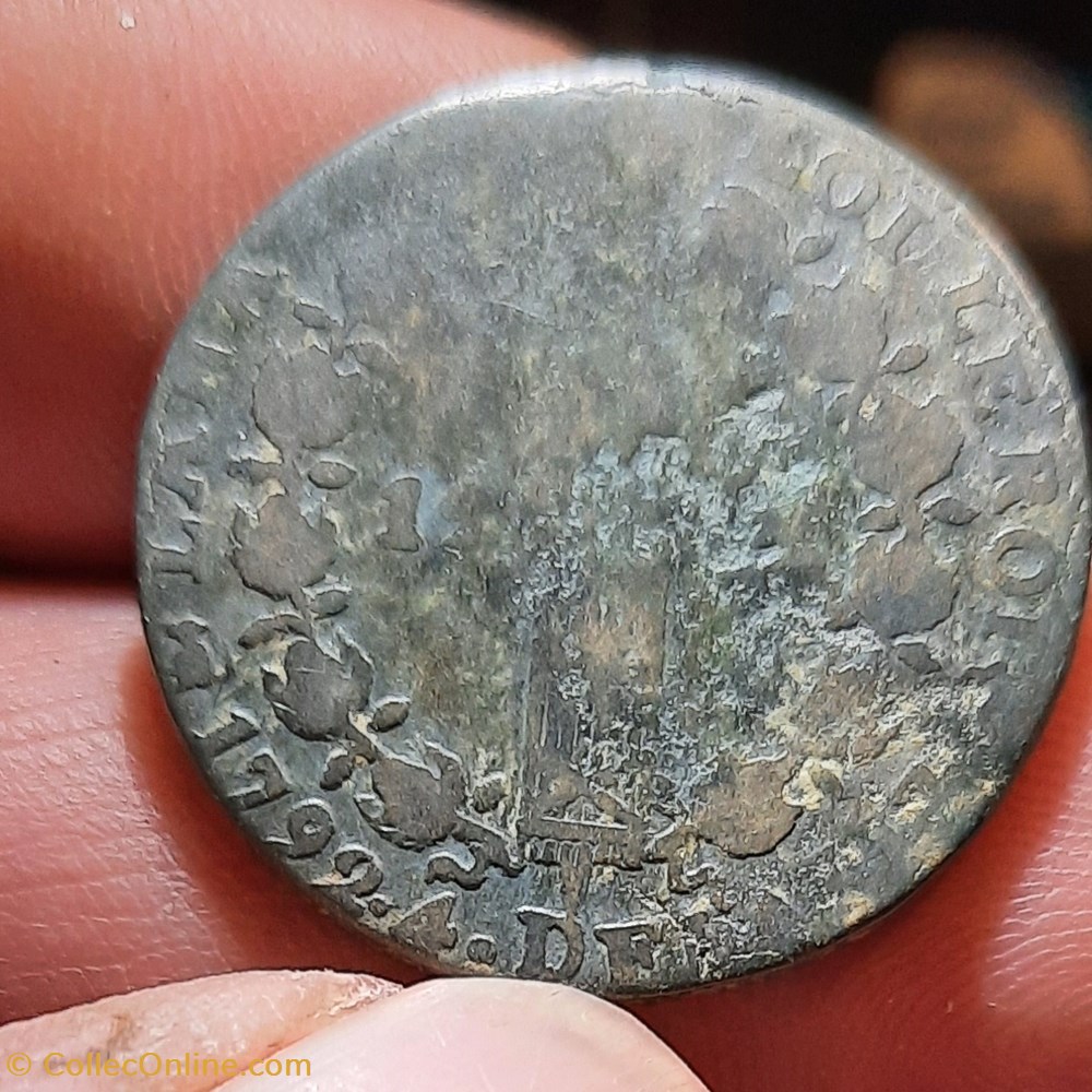 Louis XVI A/Tete nue a g R/Couronne de chene ,faisceau D28.8 P9.02g C2223 DY1723 R34/69 monnaies france modernes louis xvi a tete nue a g r couronne de chene faisceau d28 8 p9 02g c2223 dy1723 r34 69