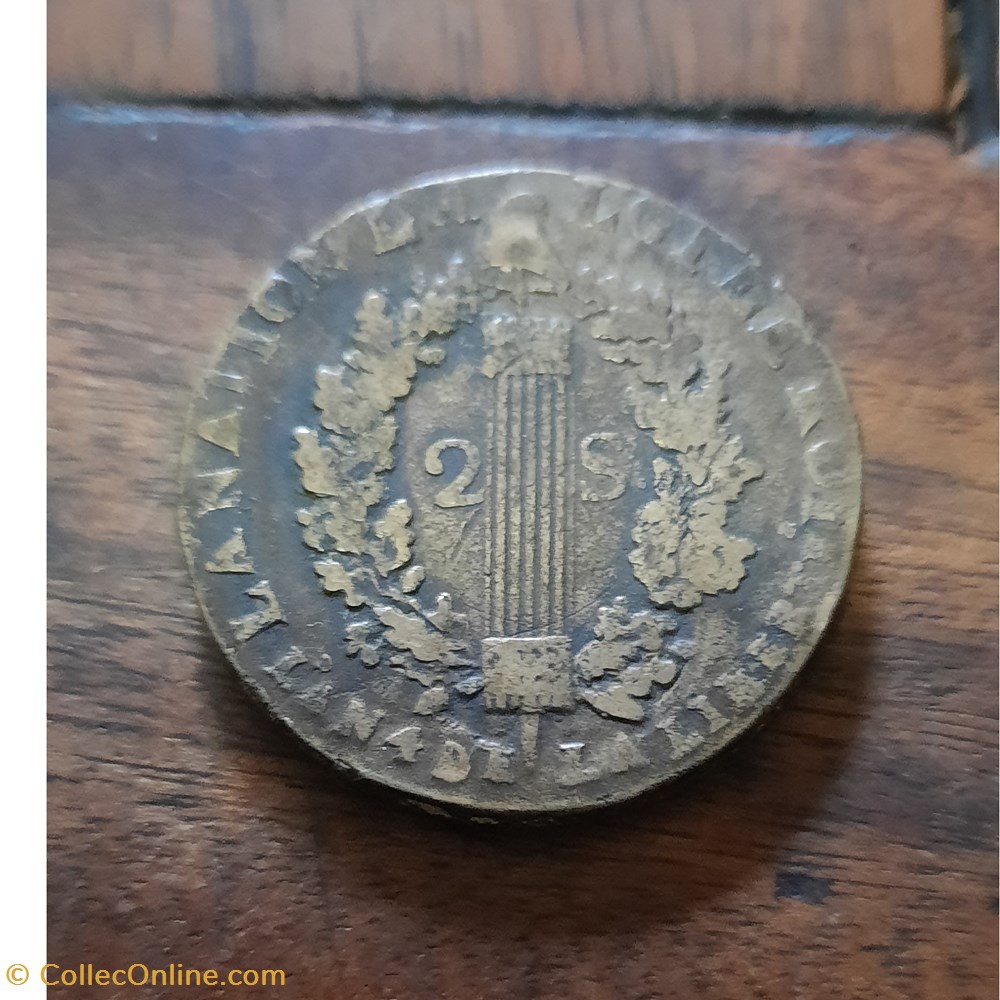 Louis 16 A/Buste du roi a g R/Faisceau somme bonnet phrygien D33.6 P 27.49g C2249 DY1722 monnaies monde france louis 16 a buste du roi a g r faisceau somme bonnet phrygien d33 6 p 27 49g c2249 dy1722