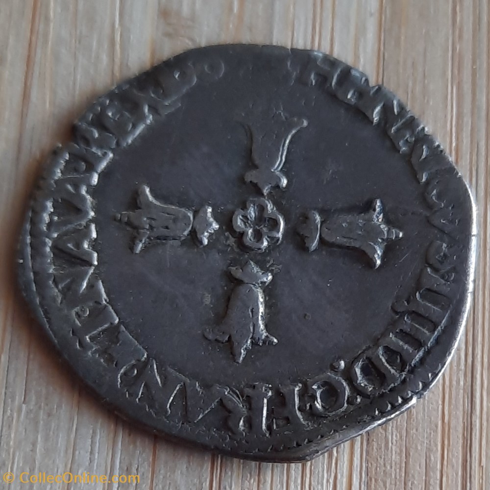 Henri 4 A /Croix feuillue R /Ecu de France V ET III D25 P4.78g C 1526 DY 1225 SB 4688 L 1067 monnaie royale henri 4 a croix feuillue r ecu de france v et iii d25 p4 78g c 1526 dy 1225 sb 4688 l 1067