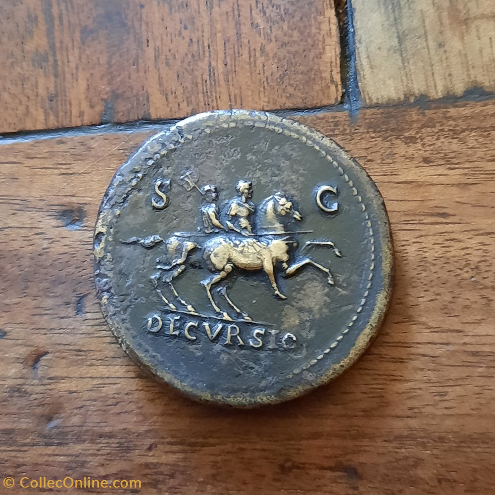 Neron A /Tete a d R/Parade militaire a d D 35.3 P 23.97g RCV 1957 C 83 RIC 170 monnaie antique av jc ap romaine republicaine imperiale neron a tete a d r parade militaire a d d 35 3 p 23 97g rcv 1957 c 83 ric 170