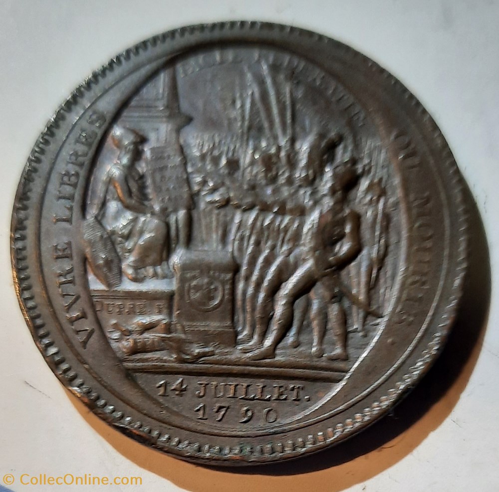 monnaie france moderne monneron 5 sols a pacte federatif r medaille 5 sols d38 2 p 25 28g vg293 maz 148 br 224c