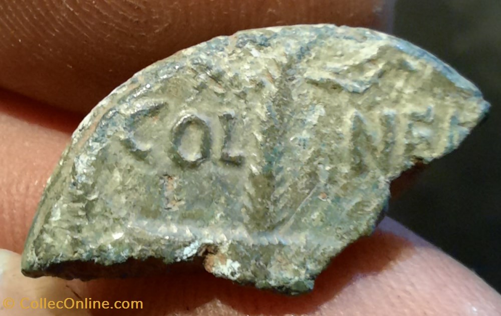 Nimes demi dupondius A/Tete Auguste a d R/Crocodile -9-3 D24 P3.90g monnaies antiquite av jc ap romaines provinciales nimes demi dupondius a tete auguste a d r crocodile 9 3 d24 p3 90g