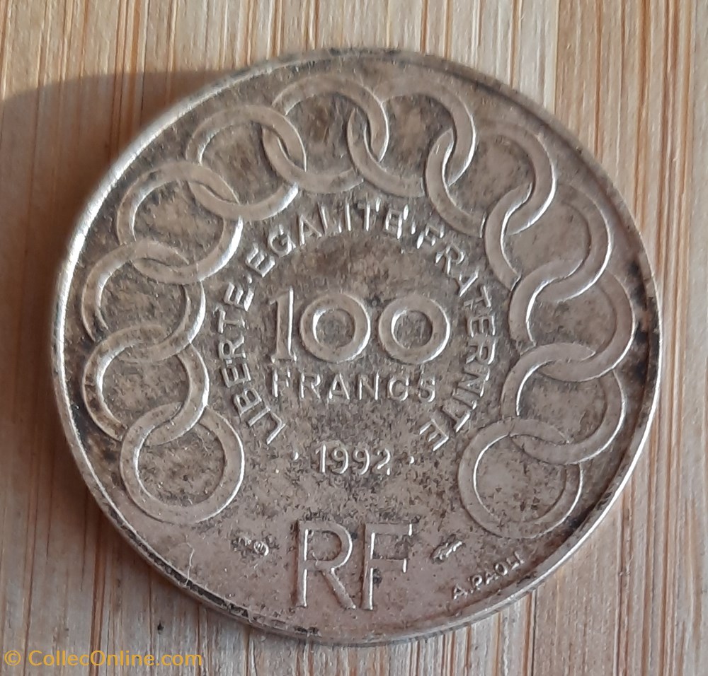 5°Republique A /12 Anneaux entrelaces R /Effigie de Jean Monnet D31 P15.04g F460/1 monnaie france moderne 5 republique a 12 anneaux entrelaces r effigie de jean monnet d31 p15 04g f460 1