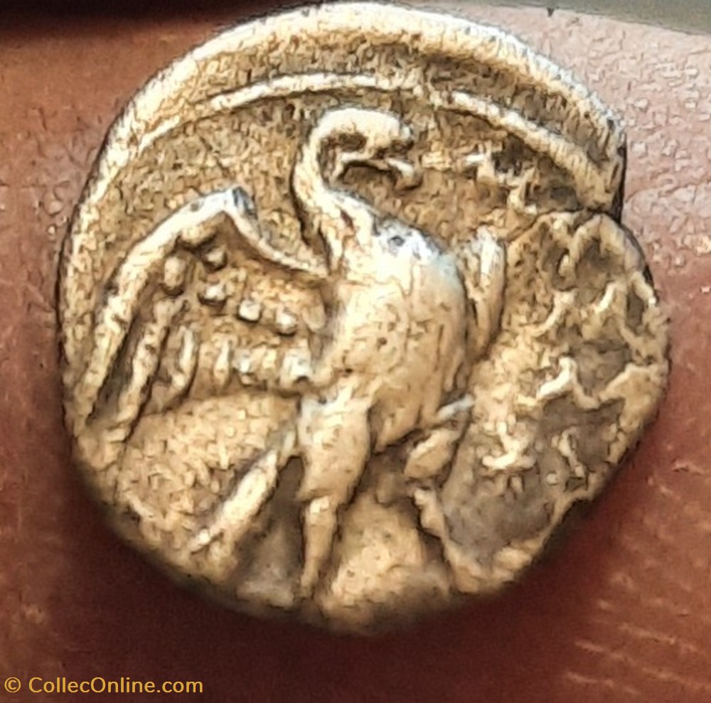 monnaies antiques celtes diobole a l aigle deuxieme exemplaire