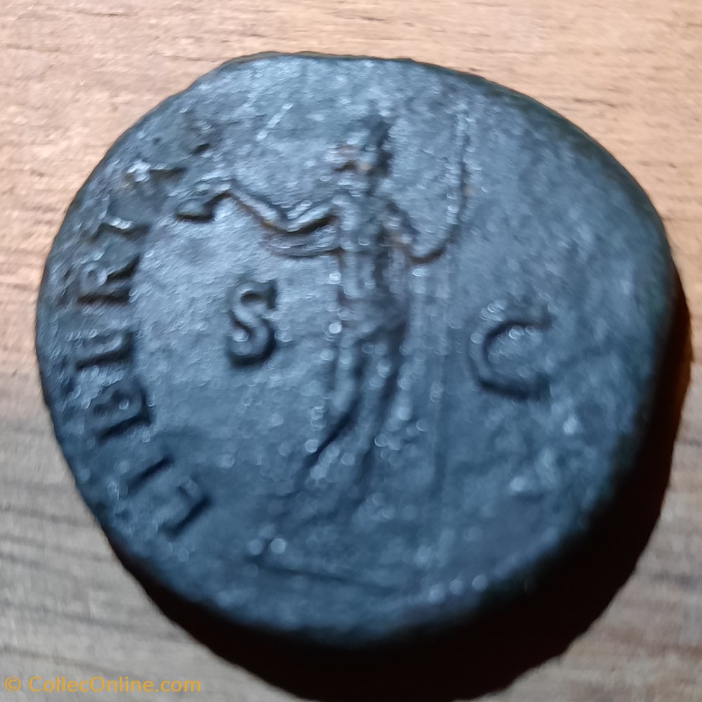 monnaie antiquite av jc ap romaine republicaine imperiale vittelius a buste laure a g r liberte debout a d d 27 6 p9 20g c49 ric 43 rcv 2218