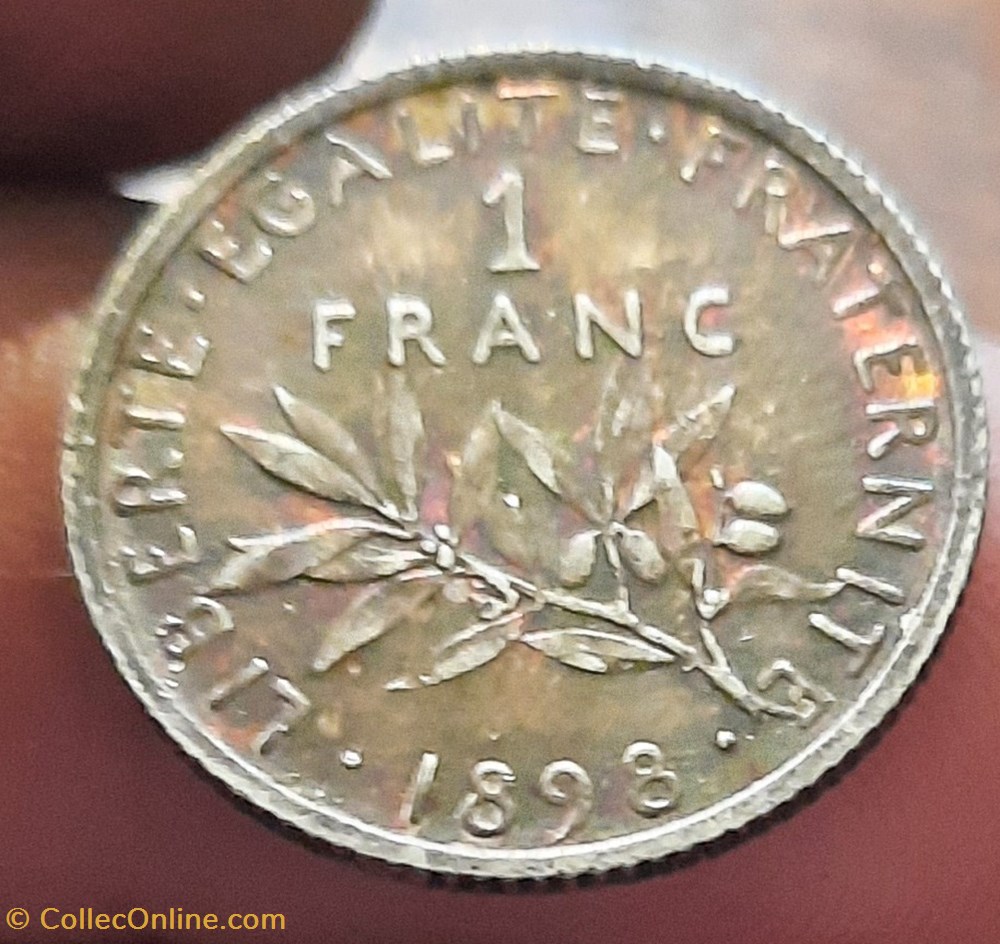 monnaies monde france troisieme republique 1898 1 franc semeuse