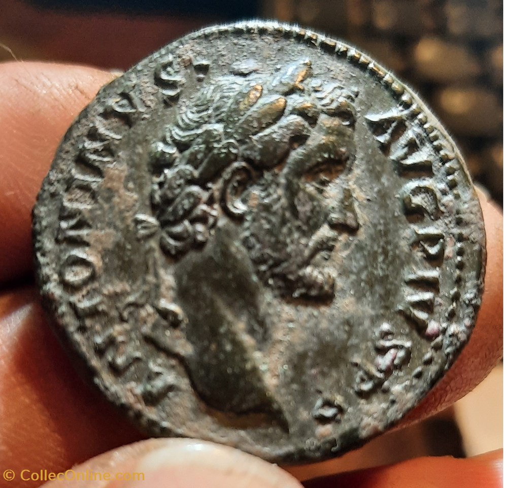 Antonin le Pieux A/Tete lauree a dR/Paix debout a g D32 P27.70g C576 RCV4199 RIC 549 ( R3) monnaies antiquite av jc ap romaines republicaines imperiales antonin le pieux a tete lauree a dr paix debout a g d32 p27 70g c576 rcv4199 ric 549 r3
