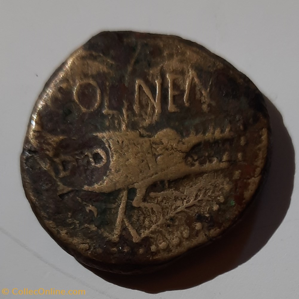 Nimes As A/Tetes adosees Agrippa et Auguste R/Crocodile -16-10 D 6 P13.67 LT 2778 RIC 155 monnaie antique av jc ap nimes as a tetes adosees agrippa et auguste r crocodile 16 10 d 6 p13 67 lt 2778 ric 155