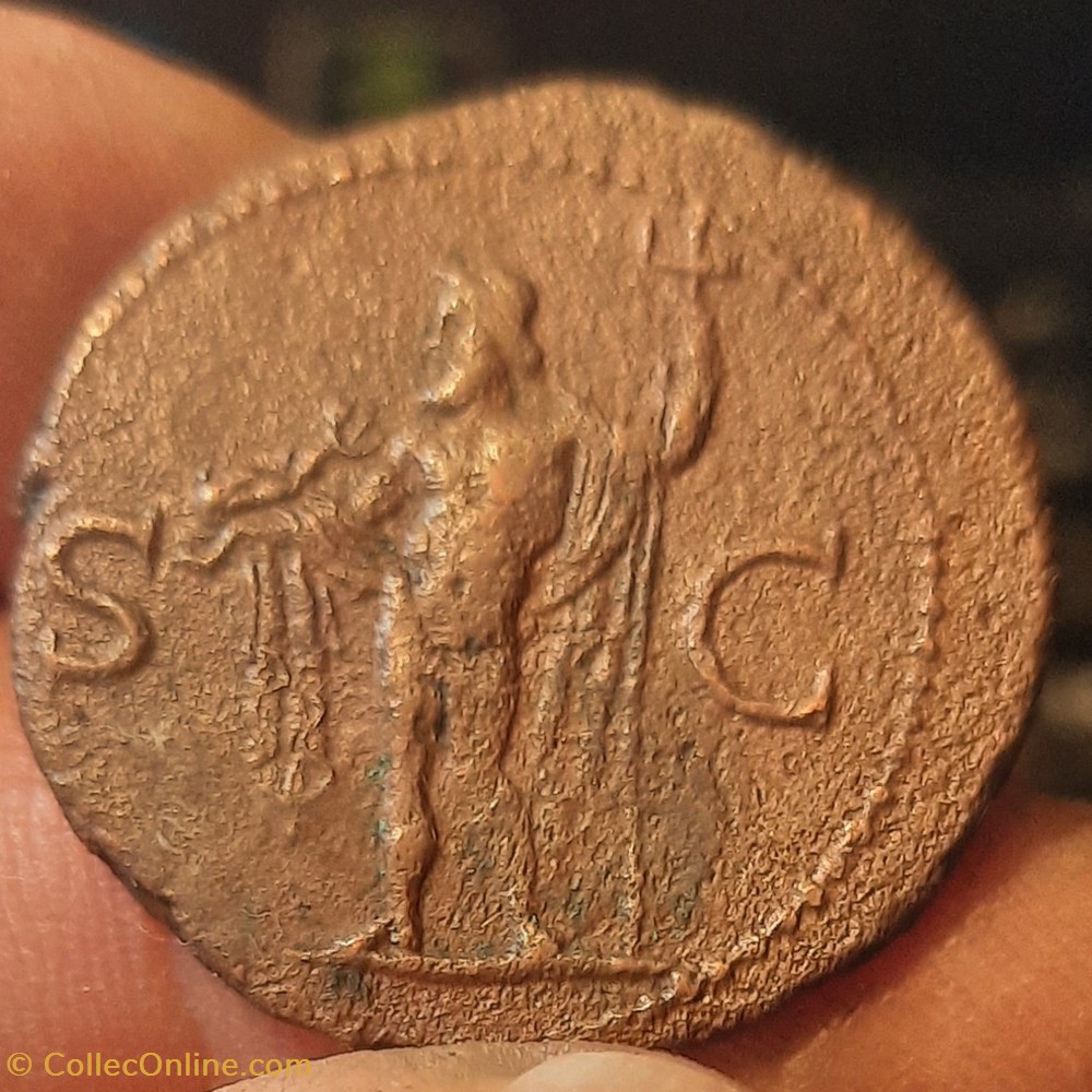 Agrippa A/Tete couronne rostrale a d R /Neptune nue debout D28.1 P10.71g C3 RIC58 RCV1812 monnaies antiquite av jc ap romaines republicaines imperiales agrippa a tete couronne rostrale a d r neptune nue debout d28 1 p10 71g c3 ric58 rcv1812